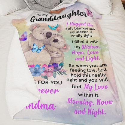 BLANKET FOR GRANDDAUGHTER - GIFT FROM GRANDMA - COMFORT & WARMTH GIFT