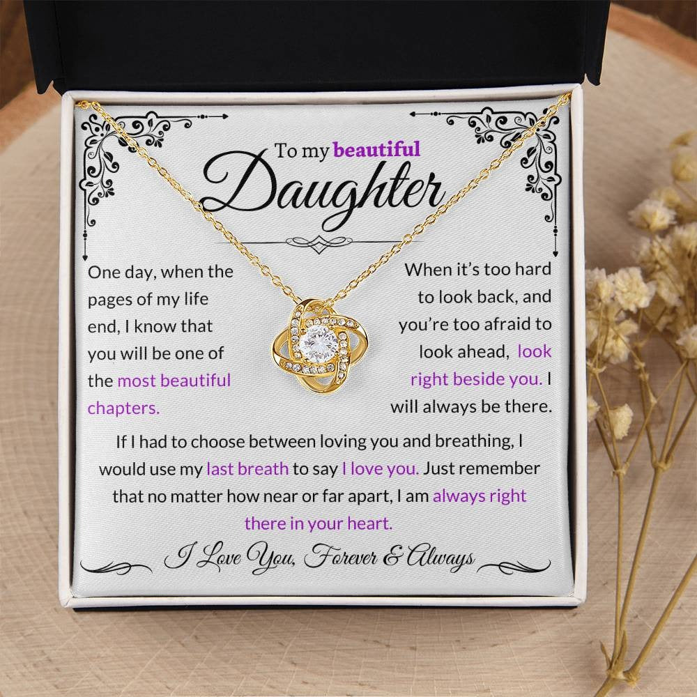 TO MY DAUGHTER FROM DAD - Premium Love Knot Necklace