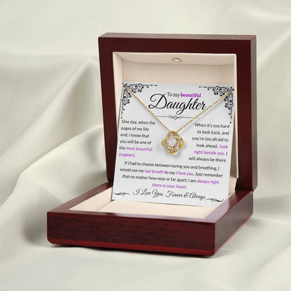 TO MY DAUGHTER FROM DAD - Premium Love Knot Necklace