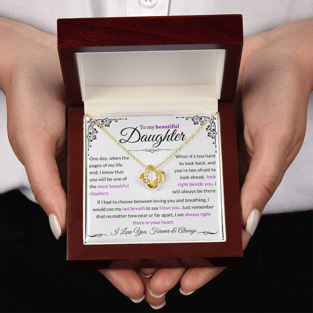 TO MY DAUGHTER FROM DAD - Premium Love Knot Necklace