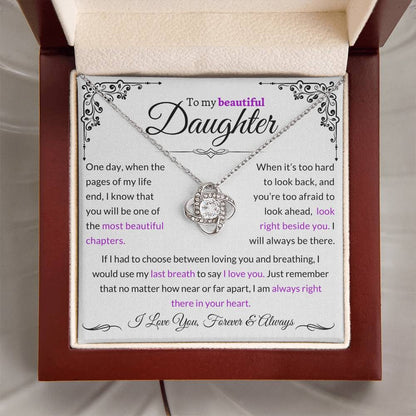 TO MY DAUGHTER FROM DAD - Premium Love Knot Necklace