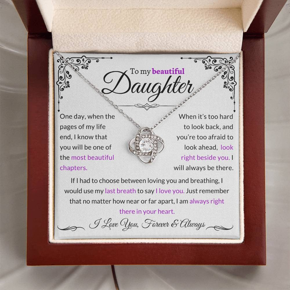 TO MY DAUGHTER FROM DAD - Premium Love Knot Necklace
