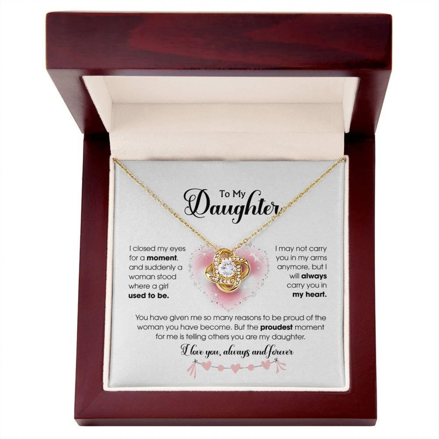 TO MY DAUGHTER FROM DAD - Premium Love Knot Necklace