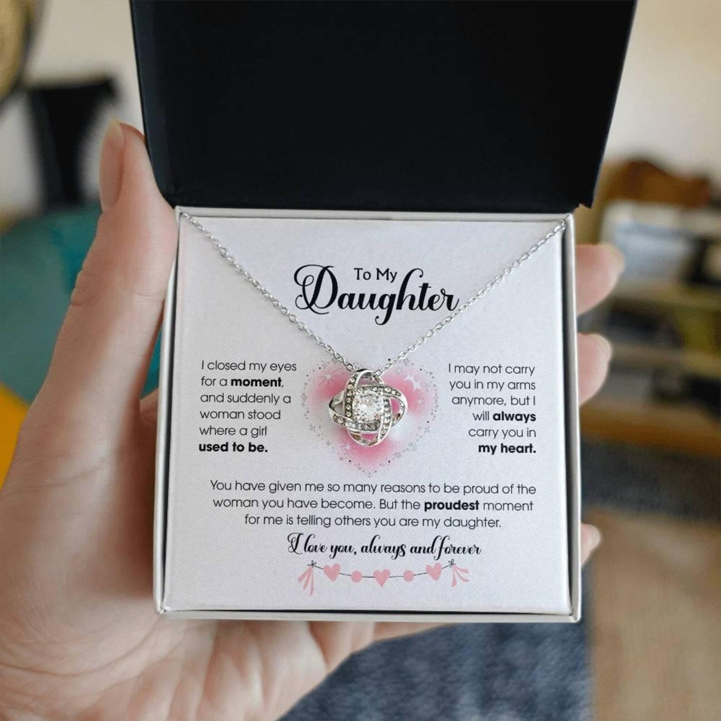TO MY DAUGHTER FROM DAD - Premium Love Knot Necklace