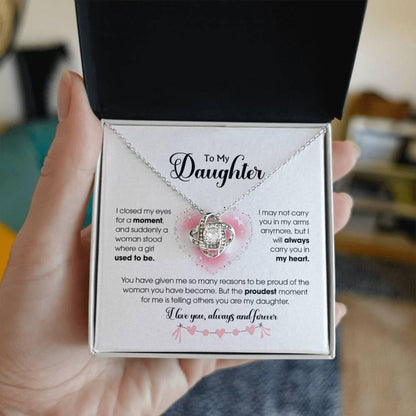 TO MY DAUGHTER FROM DAD - Premium Love Knot Necklace