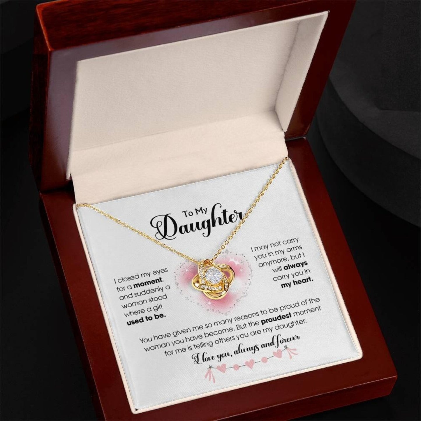 TO MY DAUGHTER FROM DAD - Premium Love Knot Necklace