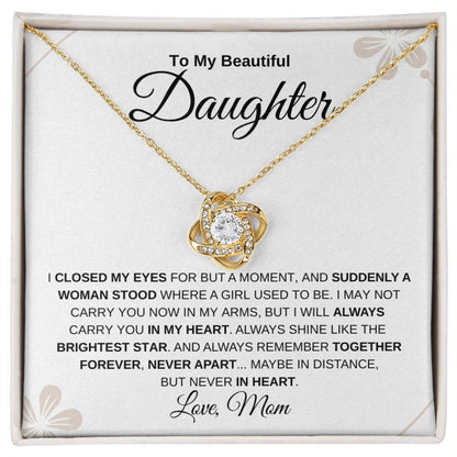 TO MY DAUGHTER FROM MOM - Premium Love Knot Necklace