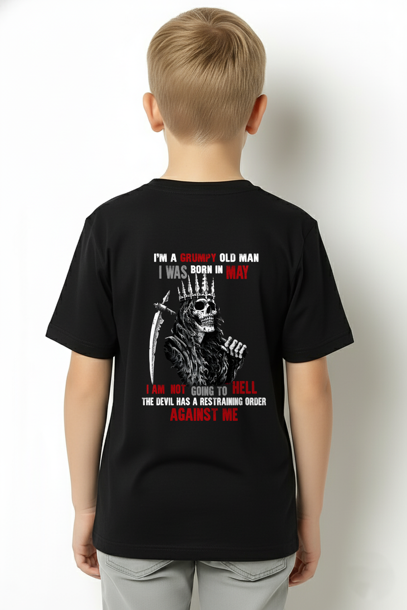 "MAY GRUMPY OLD MAN" - Funny Skull Birthday T-Shirt For Men (SKU26T-01139-05)