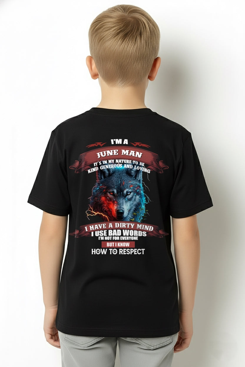 JUNE - KNOW HOW TO RESPECT - BIRTHDAY T-SHIRT FOR MEN - KATE06 / male (SKU12-162-06)