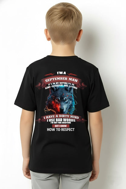 SEPTEMBER - KNOW HOW TO RESPECT - BIRTHDAY T-SHIRT FOR MEN - KATE09 / male (SKU12-162-09)