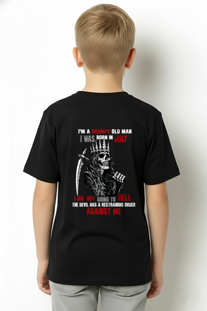 "JULY GRUMPY OLD MAN" - Funny Skull Birthday T-Shirt For Men (SKU26T-01139-07)