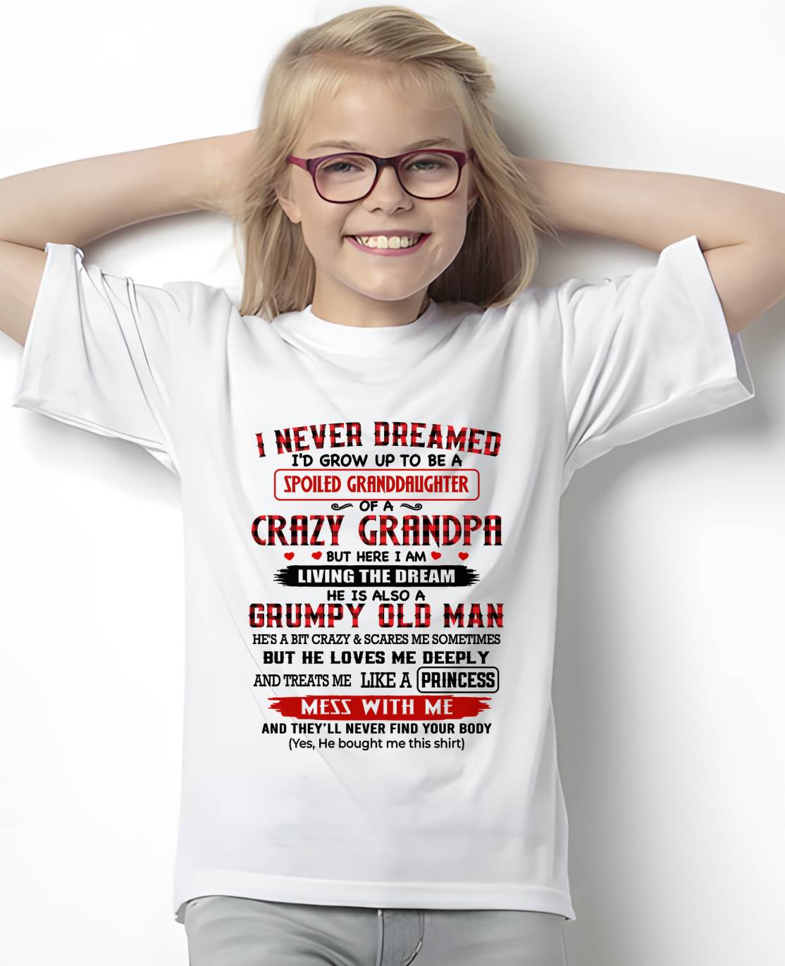 SPOILED GRANDDAUGHTER OF A CRAZY GRANDPA  - GIFT FROM GRANDPA -NIKI00 - (SKU2608-208-00)
