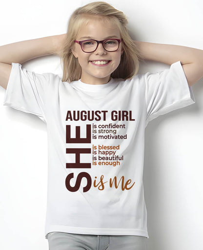T-SHIRT - AUGUST GIRL - FOR WOMEN - SHE IS ME -NIKI08 (SKU2605-04-08)