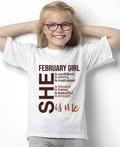 T-SHIRT - FEBRUARY GIRL - FOR WOMEN - SHE IS ME -NIKI02 (SKU2605-04-02)