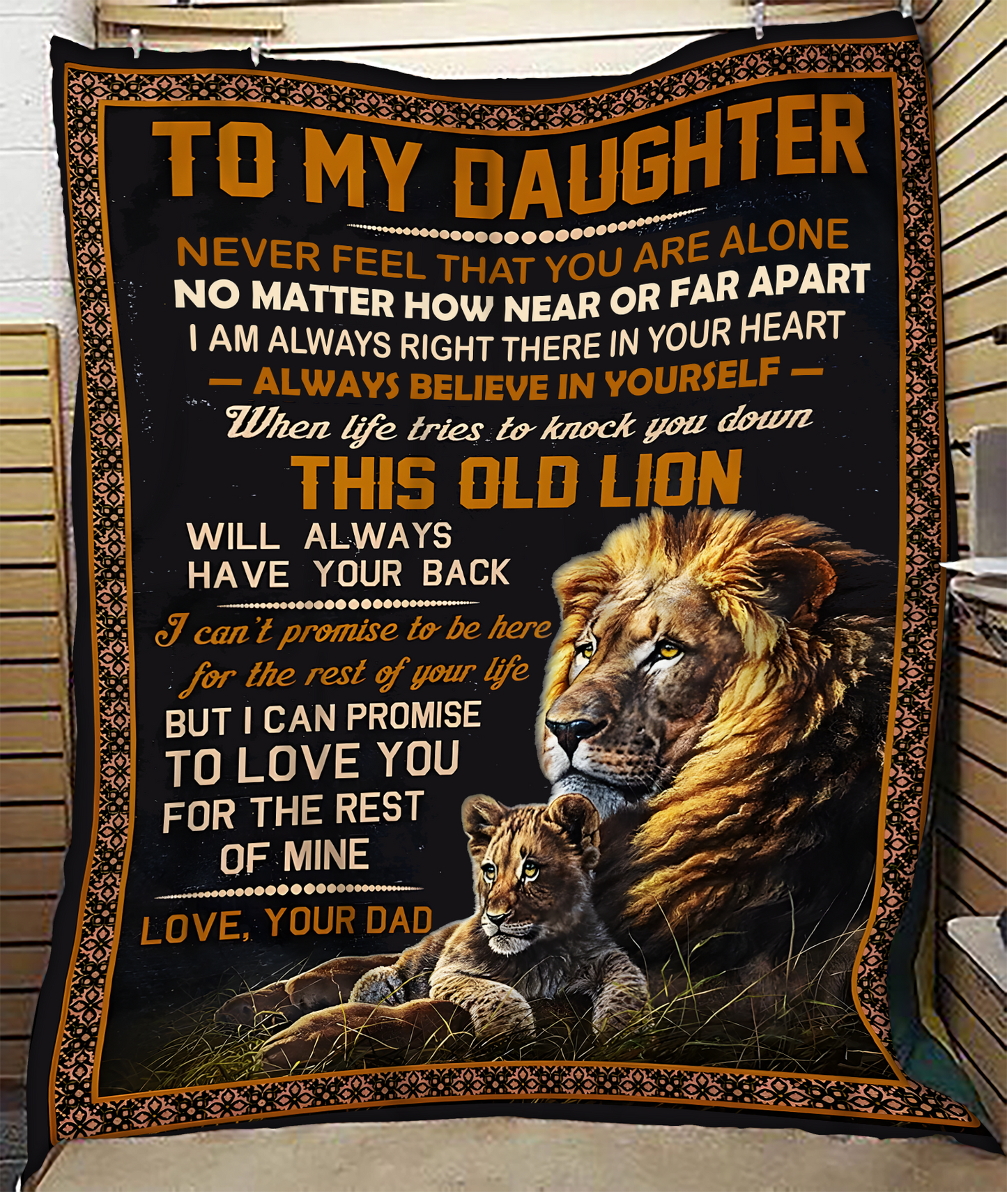 BLANKET FOR DAUGHTER – COMFORT & WARMTH GIFT FROM DAD Sherpa Fleece Quilt Blanket NTTD00 (SKUB11-BLK-07)