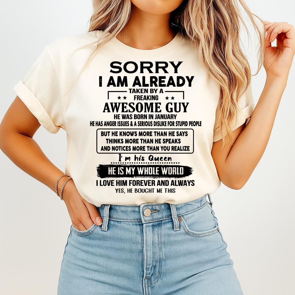 January - Awesome Guy - Perfect gift for your girlfriend or wife From Husband - KATE01  (SKUT08-11-01)