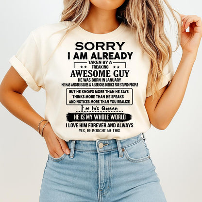 January - Awesome Guy - Perfect gift for your girlfriend or wife From Husband - KATE01  (SKUT08-11-01)