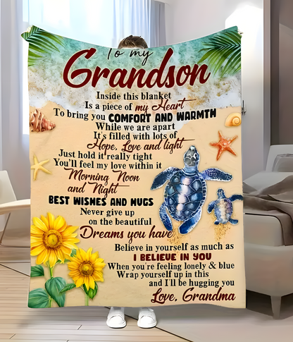 Special Gift For Your Grandson Blanket - From Grandma (SKUB11-142)
