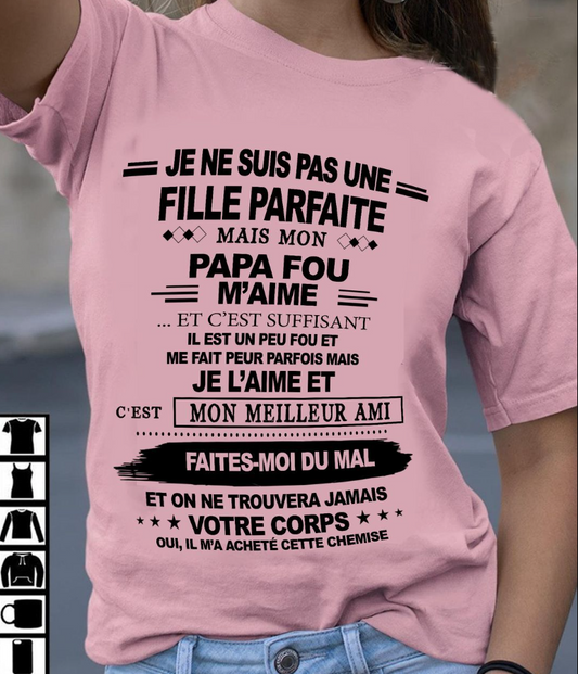Cadeau d’anniversaire de papa pour sa fille  |   T-shirt - KATE00 / fr00 (SKU12-224)