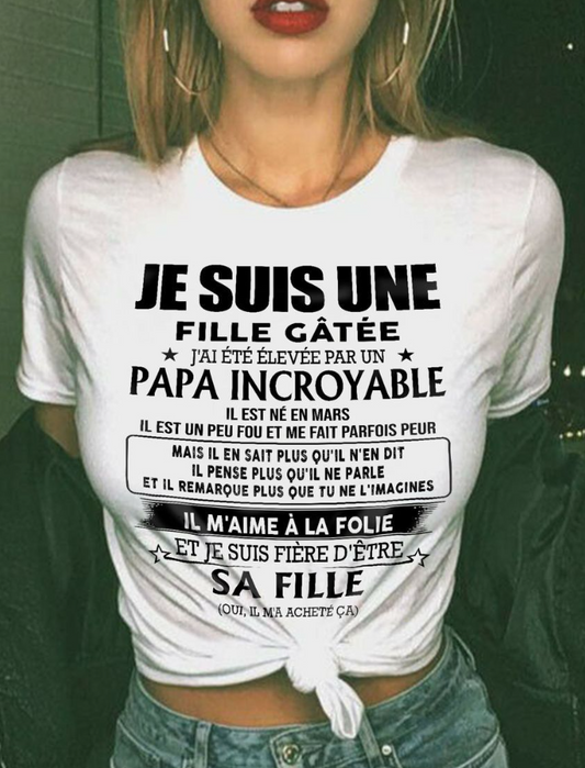 Cadeau d’anniversaire de papa pour sa fille  |   T-shirt - KATE03 / fr03