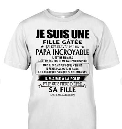 Cadeau d’anniversaire de papa pour sa fille  |   T-shirt - KATE03 / fr03
