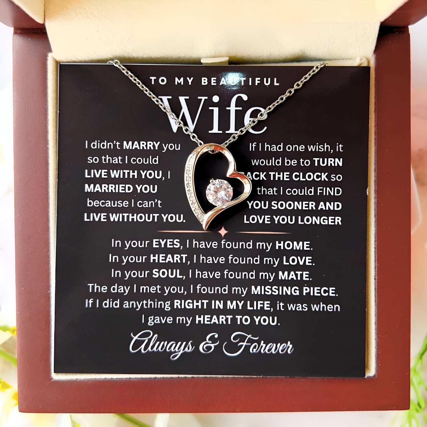 TO MY LOVE - "FIND YOU SOONER AND LOVE YOU LONGER" - FROM HUSBAND NECKLACE - PERFECT GIFT FOR VALENTINE  - Premium Forever Love Necklace