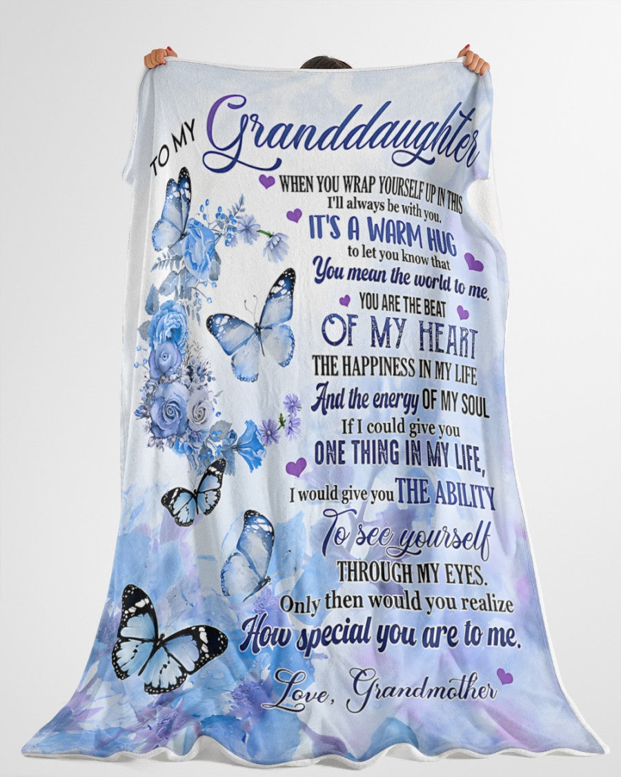TO MY GRANDDAUGHTER - GIFT FOR GRANDDAUGHTER - Sherpa Fleece Blanket From Grandma (SKUB-NTTD-06)