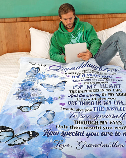 TO MY GRANDDAUGHTER - GIFT FOR GRANDDAUGHTER - Sherpa Fleece Blanket From Grandma (SKUB-NTTD-06)