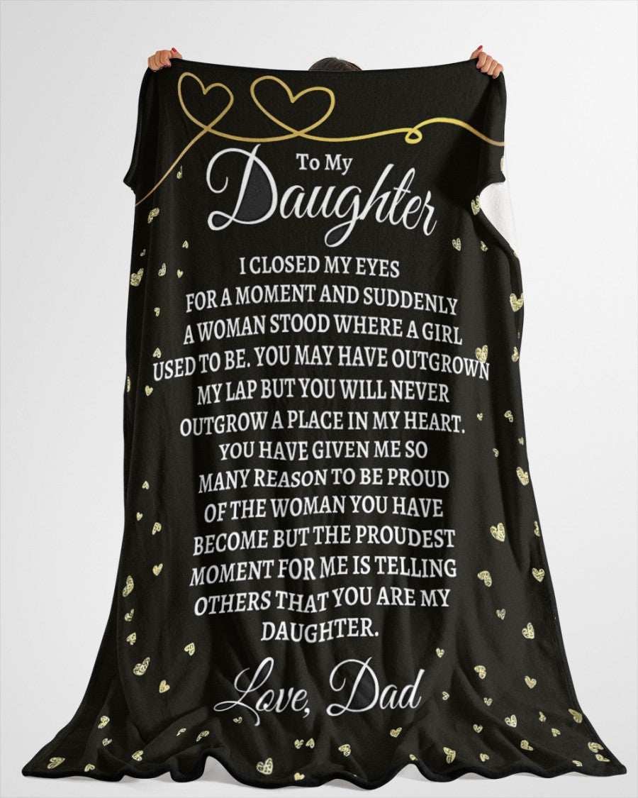 TO MY DAUGHTER - GIFT FOR DAUGHTER FROM DAD - Sherpa Fleece Quilt Blanket (SKUB-BLANKET-DAD00)