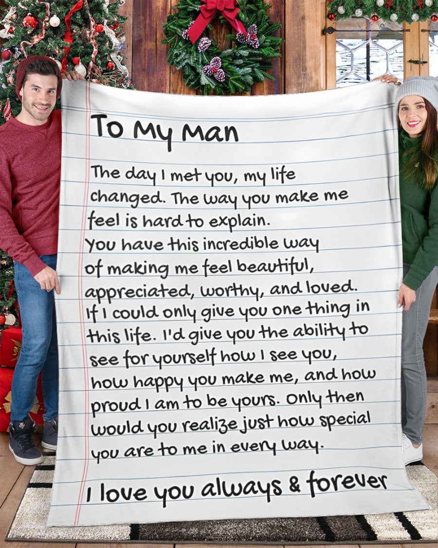 TO MY HUSBAND - GIFT FROM WIFE - Sherpa Fleece Quilt Blanket (SKUB-BLANKET-WIFE00)