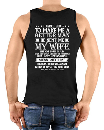 JULY - ASKED GOD TO BE A BETTER MAN - GIFT FROM WIFE - NIKI07 (SKU10-109-07)