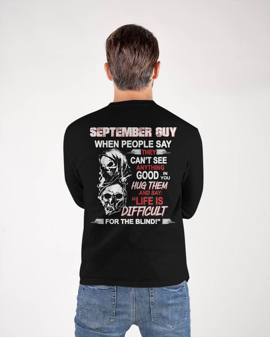 SEPTEMBER -  HUG THEM AND SAY... - BIRTHDAY T-SHIRT FOR MEN - KATE09 (SKU12-253-09)