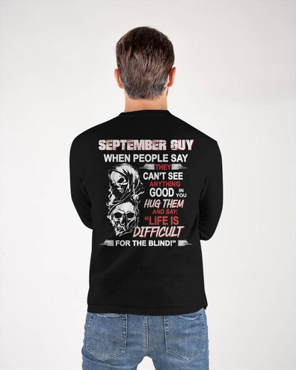 SEPTEMBER -  HUG THEM AND SAY... - BIRTHDAY T-SHIRT FOR MEN - KATE09 (SKU12-253-09)