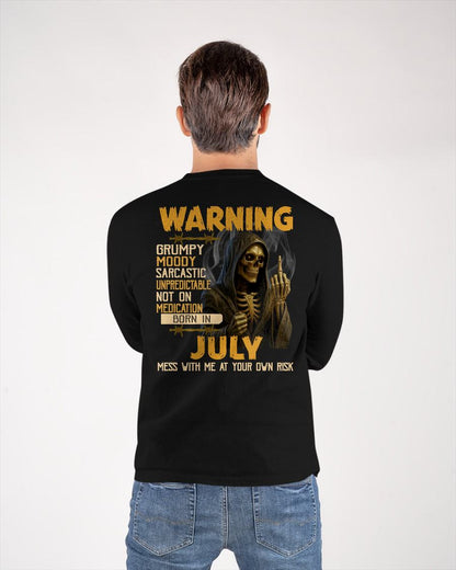 JULY - WARNING GRUMPY MOODY - BIRTHDAY T-SHIRT FOR MEN - NIKI07 (SKU26T-01-07-07)