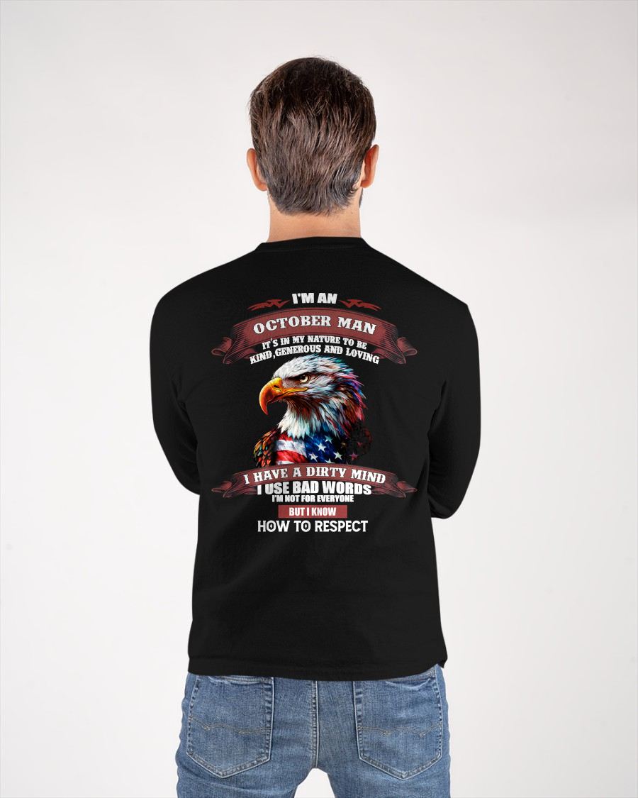 OCTOBER - KNOW HOW TO RESPECT - BIRTHDAY T-SHIRT FOR MEN - KATE10 (SKU12-311-10)