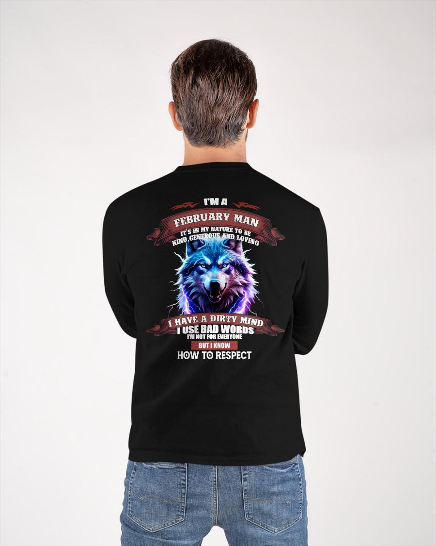 FEBRUARY - KNOW HOW TO RESPECT - BIRTHDAY T-SHIRT FOR MEN - NIKI02 (SKU12-312-02)