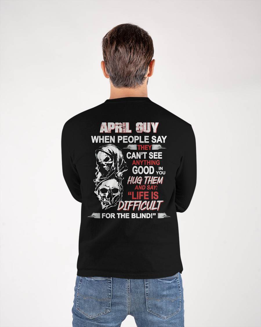 APRIL - HUG THEM AND SAY... - BIRTHDAY T-SHIRT FOR MEN - KATE04 (SKU12-253-04)
