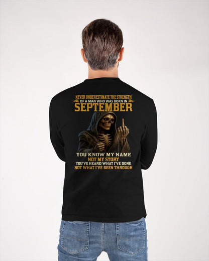 SEPTEMBER - NEVER UNDERESTIMATE - BIRTHDAY T-SHIRT FOR MEN - NIKI09 (SKU26T-01-06-09)
