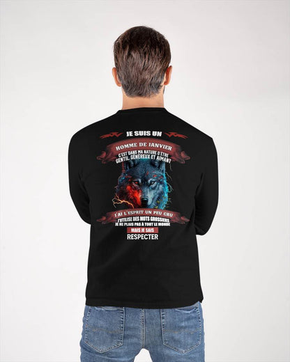 JANVIER -  JE SAIS RESPECTER – T-SHIRT D’ANNIVERSAIRE POUR HOMME - frKATE01 (SKU12-266-01)