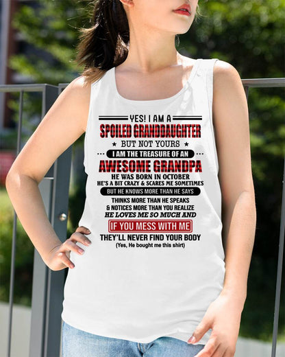 OCTOBER - YES! I'M A SPOILED GRANDDAUGHTER - GIFT FROM GRANDPA - NIKI10 (SKU26T-01317-10)