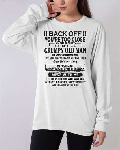 MARCH - TO MY WIFE - BACK OFF T-SHIRT - GIFT FOR WIFE - NIKI03 (SKU10-99-03)