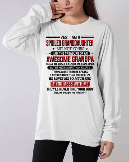 YES! I'M A SPOILED GRANDDAUGHTER - GIFT FROM GRANDPA - NIKI00 (SKU26T-01317-00)