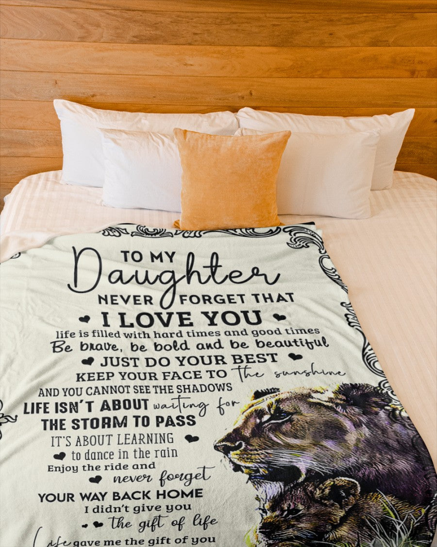 TO MY DAUGHTER - GIFT FOR DAUGHTER - Sherpa Fleece Quilt Blanket (SKUB-BLK-MOM01)