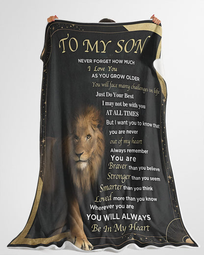 TO MY SON - GIFT FOR SON - Sherpa Fleece Quilt Blanket