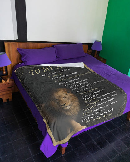 TO MY SON - GIFT FOR SON - Sherpa Fleece Quilt Blanket