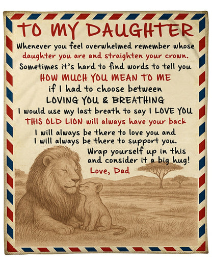 TO MY DAUGHTER - GIFT FOR DAUGHTER - Sherpa Fleece Quilt Blanket