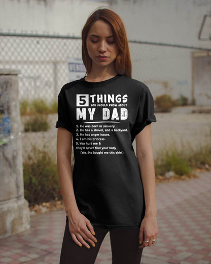 5 THINGS ABOUT MY DAD - PERFECT GIFT FOR YOUR DAUGHTER - GIFT FROM DAD - KATE01 (SKU12-240-01)