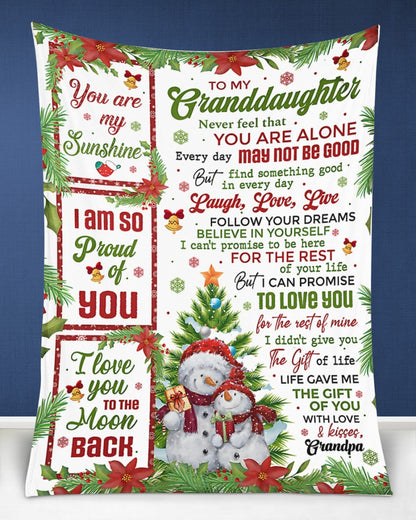 BLANKET FOR GRANDDAUGHTER – COMFORT & WARMTH CHRISTMAS GIFT FROM GRANDPA  Sherpa Fleece Quilt Blanket NTTD00 (SKUB10-184)