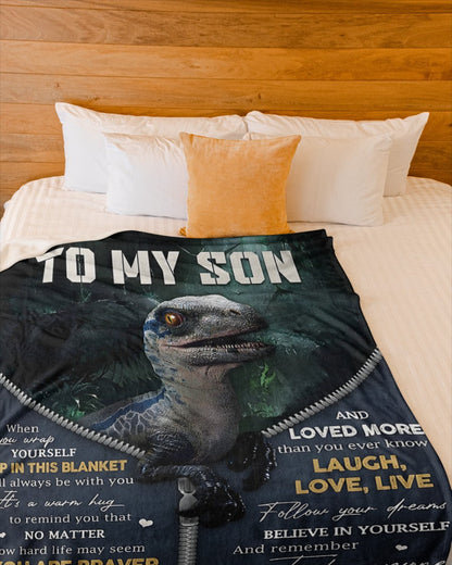 BLANKET FOR SON – COMFORT & WARMTH GIFT FROM DAD Sherpa Fleece Quilt Blanket NTTD00 (SKUB-BLK-DADS1)