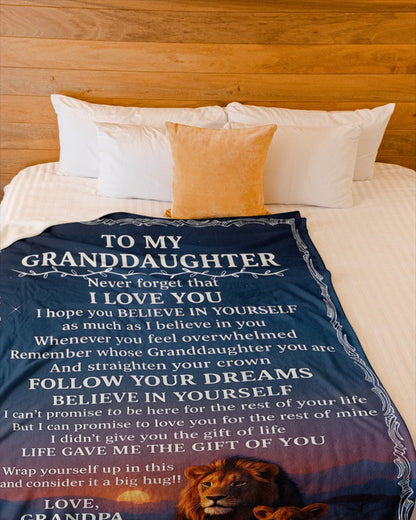 BLANKET FOR GRANDDAUGHTER – COMFORT & WARMTH GIFT FROM GRANDPA  Sherpa Fleece Quilt Blanket NTTD00 (SKUB11-BLK-16)